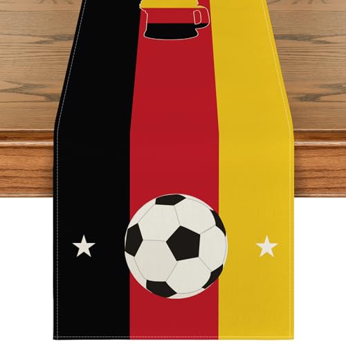 Artoid Mode Sport Deutschland Fußball Tischläufer, Waschbar Küche Esstisch Dekoration Drinnen Draußen Urlaub Party Dekor 40x140 cm von Artoid Mode