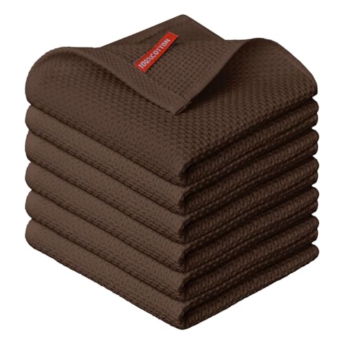 Artoid Mode Waffel Dunkelbraun 100% Baumwolle Weiche Küchentücher Geschirrtücher, 6er Set 30x30 cm Waschbar Saugfähig Spüllappen Reinigung Küchen Artoid Mode Waffel Dunkelbraun 100% Baumwolle Weiche Küchentücher Geschirrtücher, 6er Set 30x30 cm Waschbar Saugfähig Spüllappen Reinigung Küchen von Artoid Mode