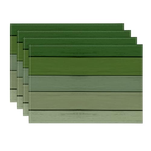 Artoid Mode Wald Grün Planken Antik Alt Rustikal Holz Sommer Platzsets 4er Set, 30x45cm Urlaub Tischsets Platzdeckchen Küche Party Deko von Artoid Mode