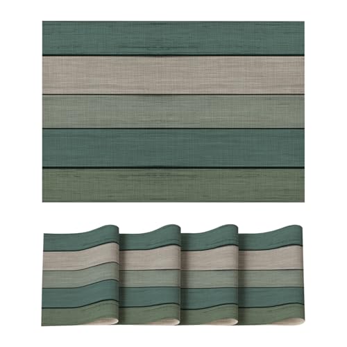 Artoid Mode Wasser Grün Holz Alt Frühling PVC Platzsets 4er Set, 30x45cm Tischsets Schmutzabweisend Hitzebeständig Platzdeckchen Küche Deko Artoid Mode Wasser Grün Holz Alt Frühling PVC Platzsets 4er Set, 30x45cm Tischsets Schmutzabweisend Hitzebeständig Platzdeckchen Küche Deko von Artoid Mode