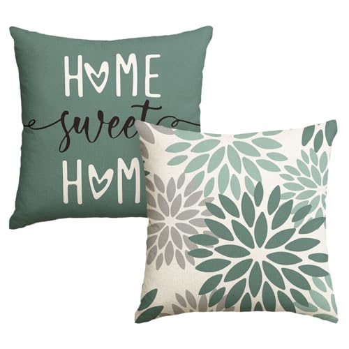 Artoid Mode Wassergrün Dahlien Blumen Kissenbezüge 2er Set, 50x50 cm Frühling Zierkissenbezug Cushion Cover Couch Wohnzimmer Außenbereich Deko Artoid Mode Wassergrün Dahlien Blumen Kissenbezüge 2er Set, 50x50 cm Frühling Zierkissenbezug Cushion Cover Couch Wohnzimmer Außenbereich Deko von Artoid Mode
