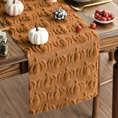 Artoid Mode Weich Plüsch Samt Faux Pelz Jacquard Caramel Kürbisse Herbst Tischläufer, Küche Tisch Dekoration Urlaub Party Dekor 33x153 cm Artoid Mode Weich Plüsch Samt Faux Pelz Jacquard Caramel Kürbisse Herbst Tischläufer, Küche Tisch Dekoration Urlaub Party Dekor 33x153 cm von Artoid Mode