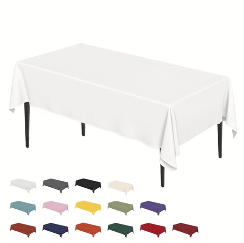 Artoid Mode Weiß Fleckschutz Leinenoptik Tischdecke Eckig 140x200 cm, Leinendecke Tischtuch Abwaschbar Tischwäsche Küche Garten Urlaub Party Dekor von Artoid Mode