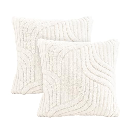 Artoid Mode Weiß Geometrie Streifen Plüsch Künstliche Pelz Kissenbezüge 2er Set, 45x45 cm Jacquard Samt Sofakissen Zierkissenbezug Schlafzimmer Deko Artoid Mode Weiß Geometrie Streifen Plüsch Künstliche Pelz Kissenbezüge 2er Set, 45x45 cm Jacquard Samt Sofakissen Zierkissenbezug Schlafzimmer Deko von Artoid Mode