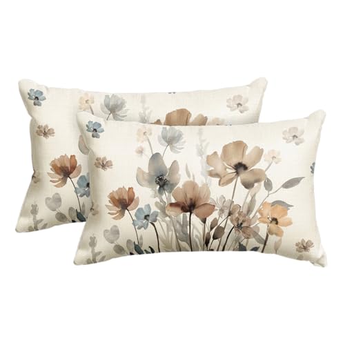 Artoid Mode Wilde Blumen Geometrische Frühling Kissenbezüge 2er Set, 30x50 cm Muster Zierkissenbezug Cushion Cover Wohnzimmer Deko Artoid Mode Wilde Blumen Geometrische Frühling Kissenbezüge 2er Set, 30x50 cm Muster Zierkissenbezug Cushion Cover Wohnzimmer Deko von Artoid Mode