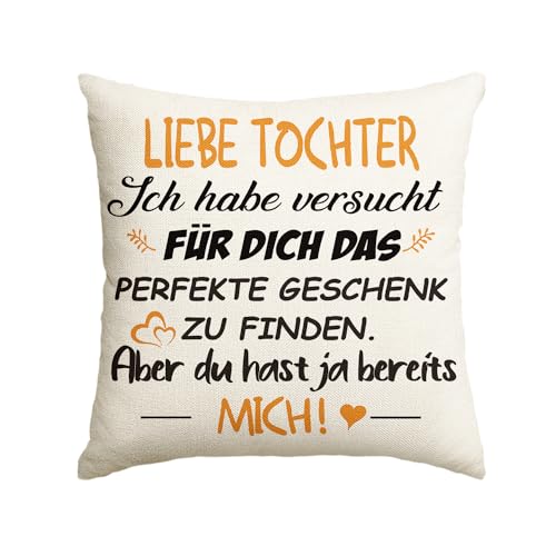 TArtoid Mode Geschenk Für Tochter Kissenbezug, 45x45 cm Beste Kind Geburtstagsgeschenke Von Papa Mama Kissen Liebe Zierkissenbezug Cushion Deko von Artoid Mode