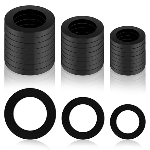 24 Stück Gummi-Unterlegscheiben, Gummi-Wasserhahn-Unterlegscheiben für Sanitärarbeiten, 3 Größen für Sanitärinstallationen – ideal für Gartenarmaturen, Brauseschläuche und Gasleitungsdichtung 24 Stück Gummi-Unterlegscheiben, Gummi-Wasserhahn-Unterlegscheiben für Sanitärarbeiten, 3 Größen für Sanitärinstallationen – ideal für Gartenarmaturen, Brauseschläuche und Gasleitungsdichtung von Artomnivera