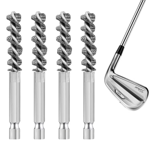 Golfschlägerkopf-Hoselbürste, Edelstahl-Drahtbürste für Bohrmaschine, Sechskantschaft, elektrische Bohrer-Drahtbürste, silberfarbene elektrische Bohrer-Drahtbürste für Holz und Eisen, 4 Stück Golfschlägerkopf-Hoselbürste, Edelstahl-Drahtbürste für Bohrmaschine, Sechskantschaft, elektrische Bohrer-Drahtbürste, silberfarbene elektrische Bohrer-Drahtbürste für Holz und Eisen, 4 Stück von Artomnivera