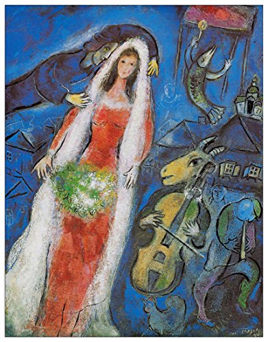 Artopweb Chagall La Mariee,1950-68x53 cm Decorative Panel, MDF (Mitteldichte Holzfaserplatte), Papier, Bunt, 53 x 68 cm von Artopweb