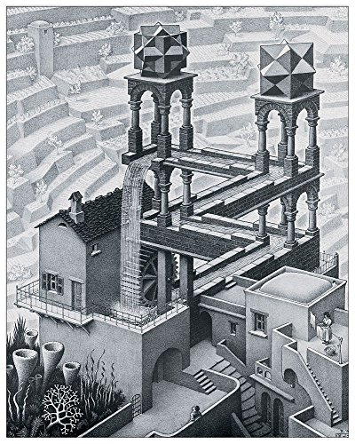 Artopweb EC40034 Escher-Waterfall,1961, Holz, Bunt, 42 x 1.8 x 53 cm von Artopweb