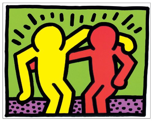 Artopweb Haring Pop Shop I 19x25 cm Decorative Panel, MDF (Mitteldichte Holzfaserplatte), Papier, Bunt, 25 x 19 cm von Artopweb