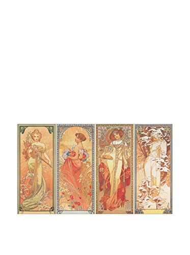 Artopweb Mucha-Les saisons 1900 (Dekorative Paneele 120x69 cm), Holz, Multicolor, 120 x 1,8 x 69 cm von Artopweb
