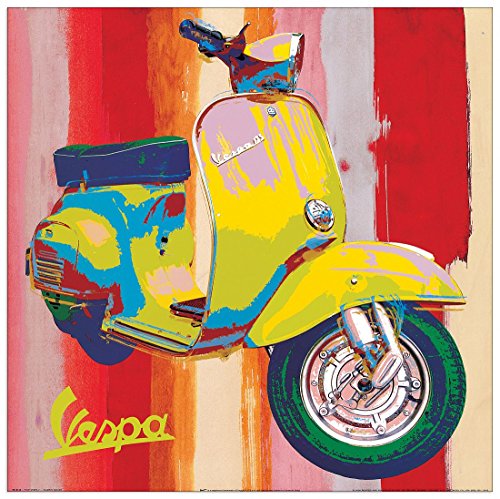 Artopweb Salvini Pop Vespa I 50x50 cm Decorative Panel, MDF (Mitteldichte Holzfaserplatte), Papier, Bunt, 50 x 50 cm von Artopweb
