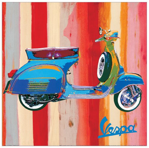 Artopweb Salvini Pop Vespa II 50x50 cm Decorative Panel, MDF (Mitteldichte Holzfaserplatte), Papier, Bunt, 50 x 50 cm von Artopweb