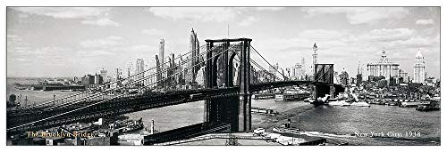 Artopweb TW14509 The Brooklyn Bridge, NYC, 1938 Dekorative Paneele, Holz, Multifarbiert, Maßnahmen: 138 x 45 Cm Artopweb TW14509 The Brooklyn Bridge, NYC, 1938 Dekorative Paneele, Holz, Multifarbiert, Maßnahmen: 138 x 45 Cm von Artopweb