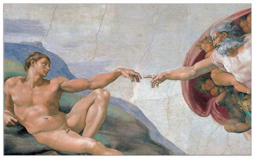 Artopweb TW16730 Michelangelo - Creation Of Adam Dekorative Paneele, Multifarbiert, 100x62 Cm von Artopweb