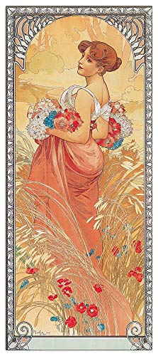 Artopweb TW17019 Mucha - Etè 1900 Dekorative Paneele, Multifarbiert,19x43 Cm von Artopweb