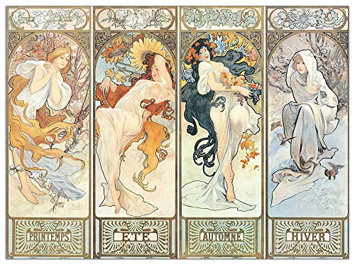 Artopweb TW17025 Mucha - Les Saisons, 1897 Dekorative Paneele, Multifarbiert, 42x31 Cm von Artopweb