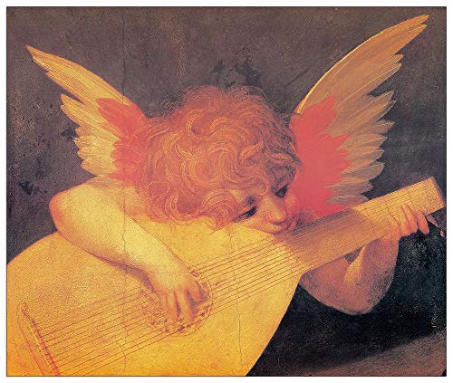 Artopweb TW17555 Rosso Fiorentino - Putto Musicante Dekorative Paneele, Multifarbiert, 100x84 Cm von Artopweb