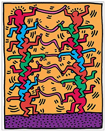 Artopweb TW21568 Haring - Senza Titolo 1985 Dekorative Paneele, Multifarbiert, 43x54 Cm von Artopweb