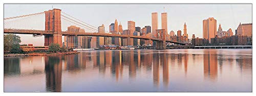 Artopweb TW21753 Sohm - Brooklyn Bridge And Manhattan Sunrise Dekorative Paneele, Multifarbiert, 140x50 Cm von Artopweb