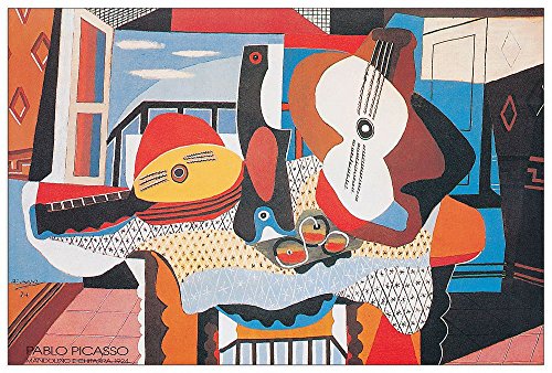 Artopweb TW22081 Picasso - Mandolino E Chitarra, 1924 Dekorative Paneele, Multifarbiert, 90x60 Cm von Artopweb