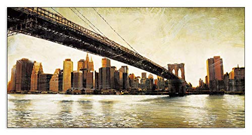 Artopweb TW22165 Daniels - Brooklyn Bridge View Dekorative Paneele, Multifarbiert, 138x70 Cm von Artopweb