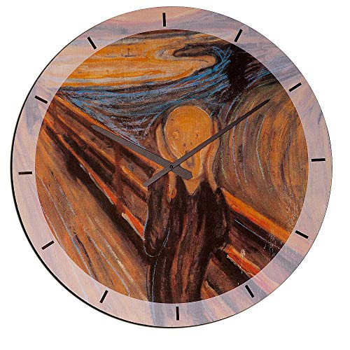 Artopweb Munch - The Scream Wanduhren, Holz, Multifarbiert, Maßnahmen: 60 x 60 cm von Artopweb