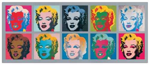 Artopweb Warhol Ten Marilyns, 1967-56x134 cm Decorative Panel, MDF (Mitteldichte Holzfaserplatte), Papier, Bunt von Artopweb