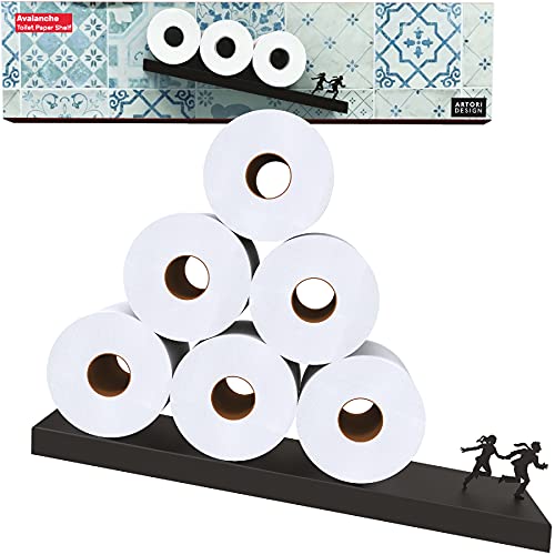 Schwebender Regal Toilettenpapierhalter – Toiletenpapierrollenhalter Wandhalterung für Papierrollen oder Handtücher über Waschbecken oder Toilette Schwebender Regal Toilettenpapierhalter – Toiletenpapierrollenhalter Wandhalterung für Papierrollen oder Handtücher über Waschbecken oder Toilette von Artori Design