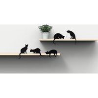 Intl Artori Design Katzen Miau | Dekorative Metall Schwarz Fünf Silhouetten 5Er Set Regal Dekor von ArtoriDesign