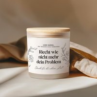 Duftkerze Im Glas Mit Deckel Spruch Nicht Mehr Dein Problem Kerze Abschied Lustig Kollegin Abschiedsgeschenk Namen von ArtowerCandles