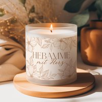 Hebamme Mit Herz Geschenk Personalisiert Danke Abschiedsgeschenk Spruch Geburtshilfe Dankeschön Duftkerze Im Glas Deckel von ArtowerCandles