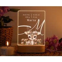 Geschenk Geburt Mädchen Personalisierte Nachtlampe Acryl Babygeschenk Nachtlicht Mit Namen Und Geburtsdaten Geburtsgeschenk Geburtstafel von ArtowerStudio