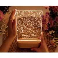 Hochzeitsgeschenk Hochzeit Geschenk Jahrestag Silberhochzeit Wo Alles Begann Nachtlicht Sternenhimmel Personalisiert Nachtlampe Acryl Sterne von ArtowerStudio