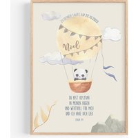Personalisiertes Taufgeschenk Mädchen Junge Baby Patenkind Kind Taufe Geschenk Bild Heißluftballon Panda von ArtowerStudio