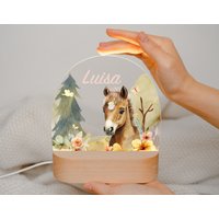 Pferde Geschenk Für Mädchen Acryl Nachtlicht Individuelle Nachtlampen Mit Namen Geburtsgeschenk Babygeschenk Taufgeschenk Weihnachtsgeschenk von ArtowerStudio
