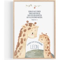 Taufe Personalisiert Taufgeschenk Baby Junge Mädchen Bild Giraffe von ArtowerStudio