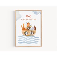 Taufgeschenk Für Jungen Mädchen | Taufe Geschenk Arche Noah Patenbrief Patenkind Taufspruch Taufbild Taufposter von ArtowerStudio