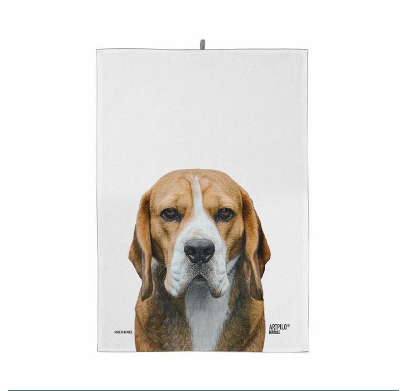 Artpilo Geschirrtuch Hund, Beagle, Weiß, (1-tlg), 44x70cm von Artpilo