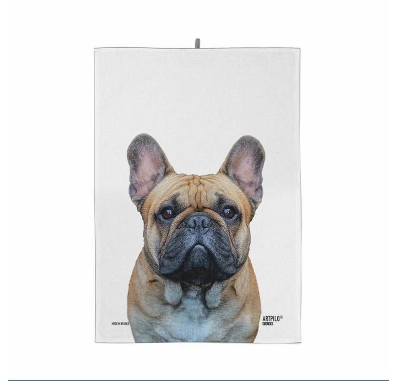 Artpilo Geschirrtuch Hund, Französische Bulldogge, Weiß, (1-tlg), 44x70cm von Artpilo