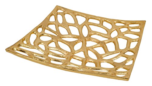 Aluminium Fruchtschale 'Alma' in Gold quadratisch Tischdekoration Hochzeitdekoration Artra Dekoschüssel Deko Dekoschale Dekoration Geschenk von Artra Design GmbH