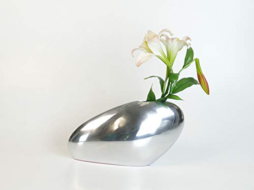 Aluminium Vase Rock Dekoration Deko Blumenvase Tischvase Artra Silber Dekovase B41 x T13,5 x H23cm von Artra Design GmbH