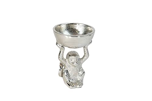 Artra Design GmbH Deko Figur AFFE 'Cheeta' Deko AFFE Tischdeko Geschenk Silber Schale von Artra Design GmbH