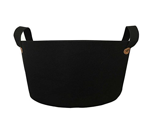 Artra Design GmbH Filztasche 'Donia' schwarz Kaminholztasche Kaminholzkorb Korb Filz Filzkorb Bastelkorb Basteltasche Tasche DekokorbZeitungsständer Zeitungskorb von Artra Design GmbH