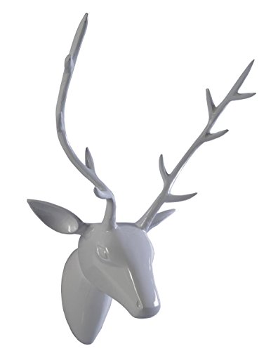 Artra Design GmbH Geweih Hirschkopf 'weiß' (Größe: M) - Wandfigur, Wanddeko, Hirschgeweih, Hirschkopf, Geweih und Skulptur Hirsch Weihnachten von Artra Design GmbH