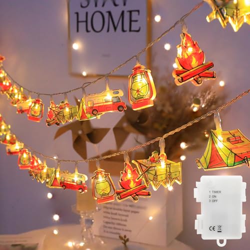 Artrastar Camping Lichterkette außen 2.5M 20LED licht Batterie Timer IP65 Geeignet für Dekorationen bei Camping im Freien, im Garten und bei Partys. von Artrastar