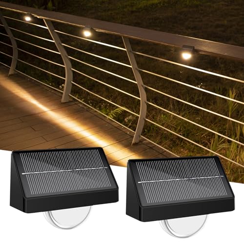 Artrastar Solarlampen für Außen Garten Solarleuchten Balkon mit 8 Farben & 3 Modi Treppenbeleuchtung IP65 Wetterfest Solarlicht für Terrasse Deko/Stufen/Treppen/Zaun 2 Stück von Artrastar