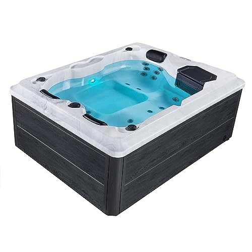 Artsauna Outdoor Whirlpool Oasis - Spa mit Massagedüsen, LED-Beleuchtung, 2 Filter, Abdeckung, Pumpe - Whirlpool Winterfest & beheizbar von Artsauna