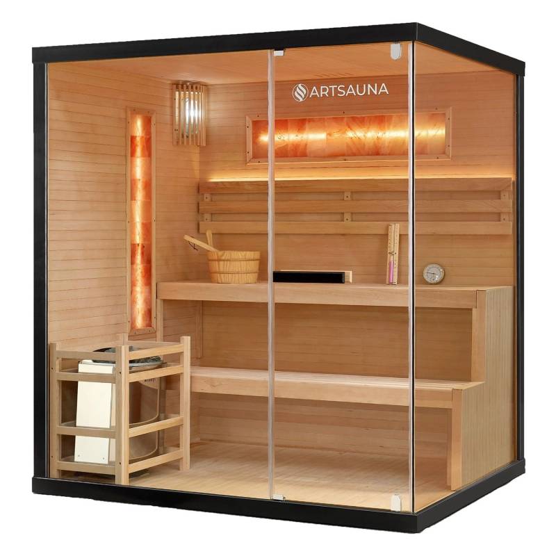 Artsauna Traditionelle Sauna Vantaa 175 x 140 cm mit 8 kW Saunaofen von Artsauna